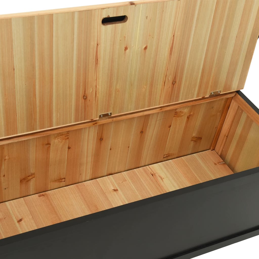 Panca Nera 107x45x75,5 cm Legno Massello di Abete | homemem39