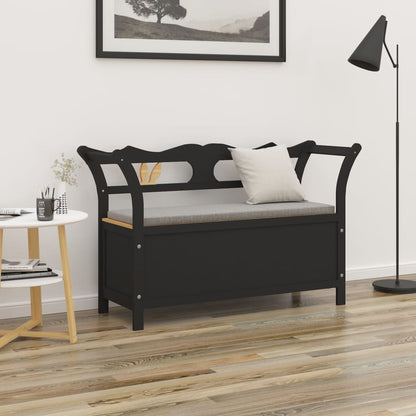 Panca Nera 107x45x75,5 cm Legno Massello di Abete | homemem39