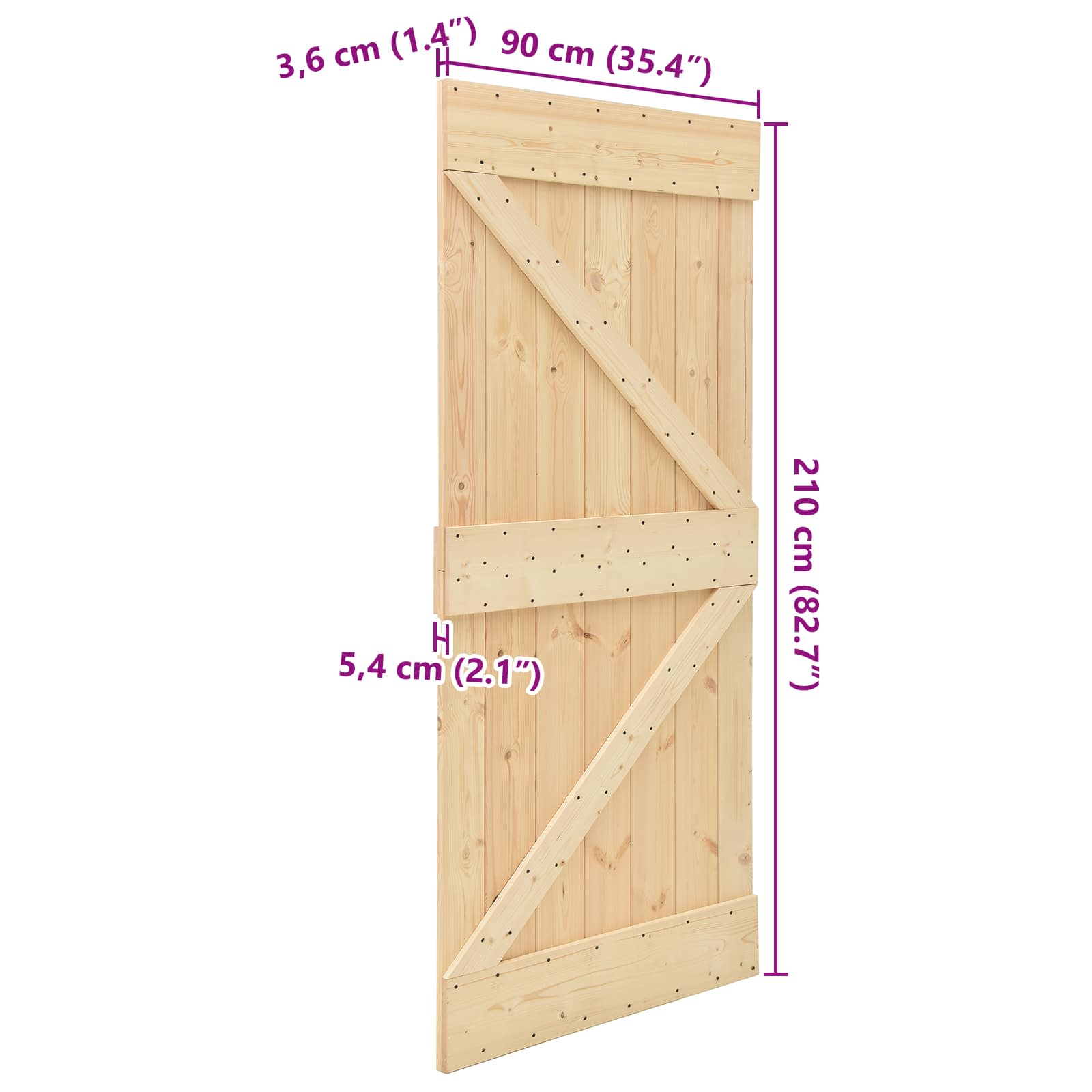 Porta NARVIK Naturale 90 x 210 cm Legno di pino solido | homemem39