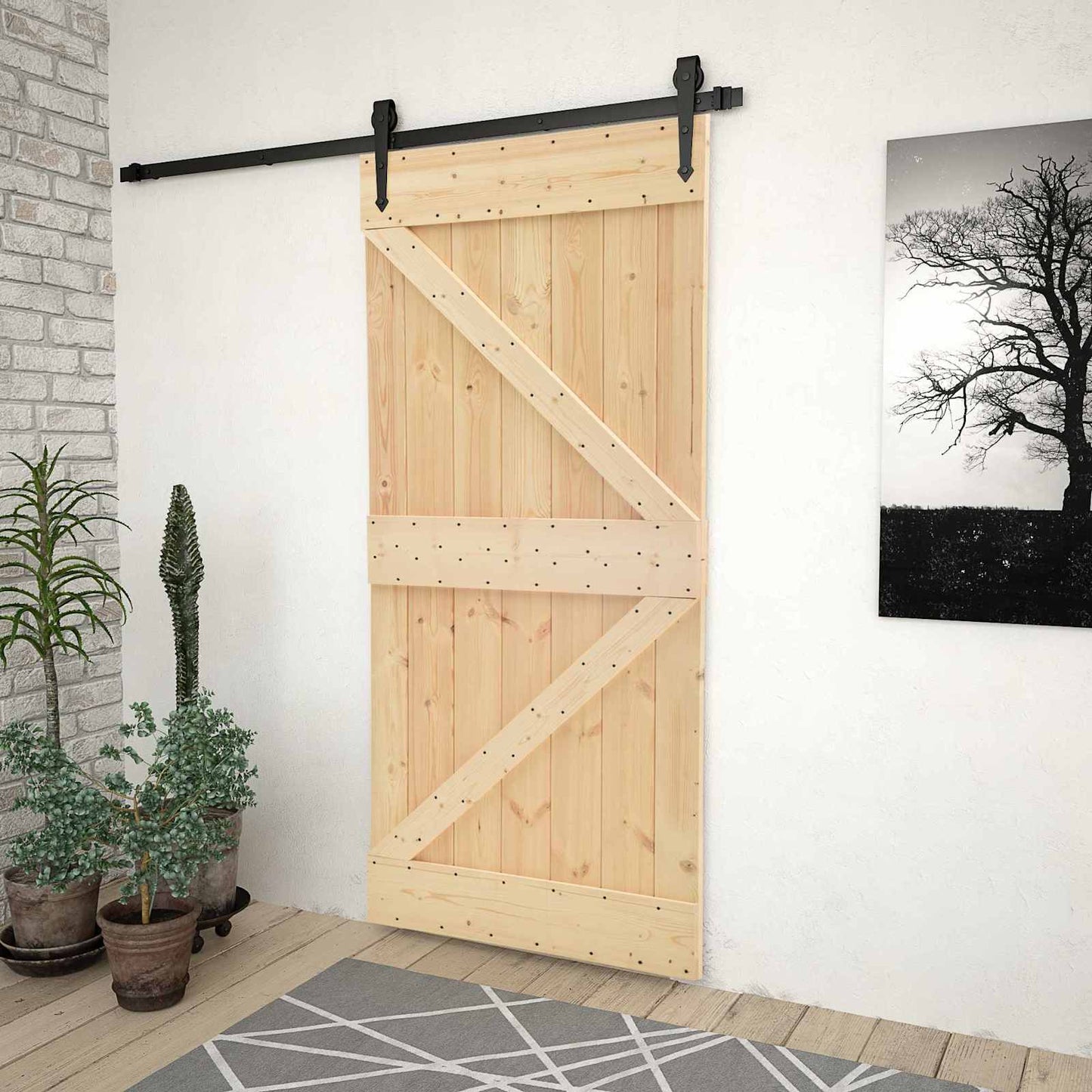 Porta NARVIK Naturale 100 x 210 cm Legno di pino solido