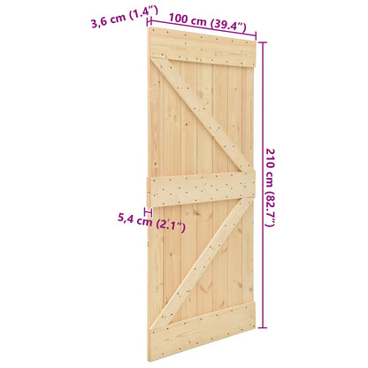 Porta NARVIK Naturale 100 x 210 cm Legno di pino solido | homemem39