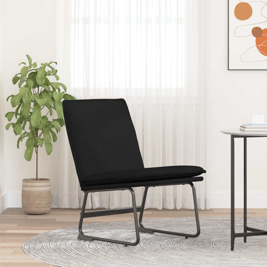 Sedia Lounge Nera 52x75x76 cm in Tessuto