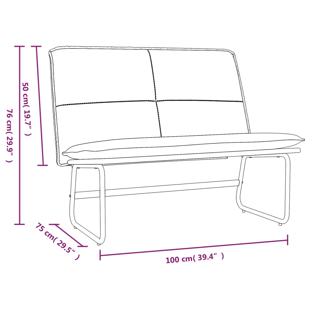Panca Rosso Vino 100x75x76 cm in Similpelle | homemem39