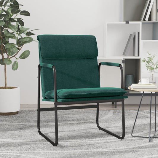 Sedia Lounge Verde Scuro 55x64x80 cm in Tessuto