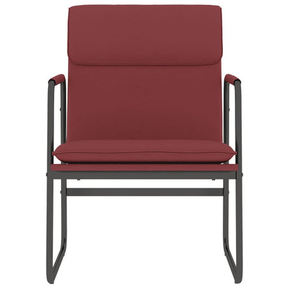 Sedia Lounge Rosso Vino 55x64x80 cm in Similpelle