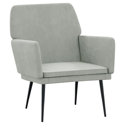 Poltrona Grigio Chiaro 62x79x79 cm Velluto - homemem39