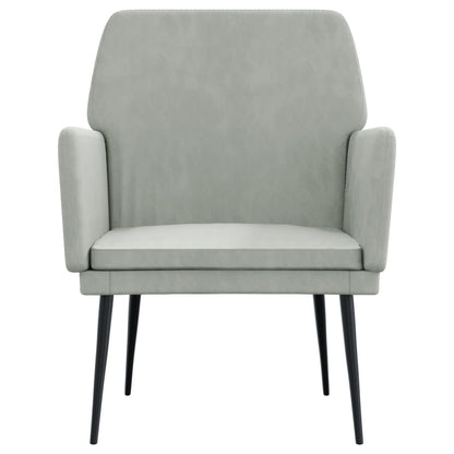 Poltrona Grigio Chiaro 62x79x79 cm Velluto - homemem39