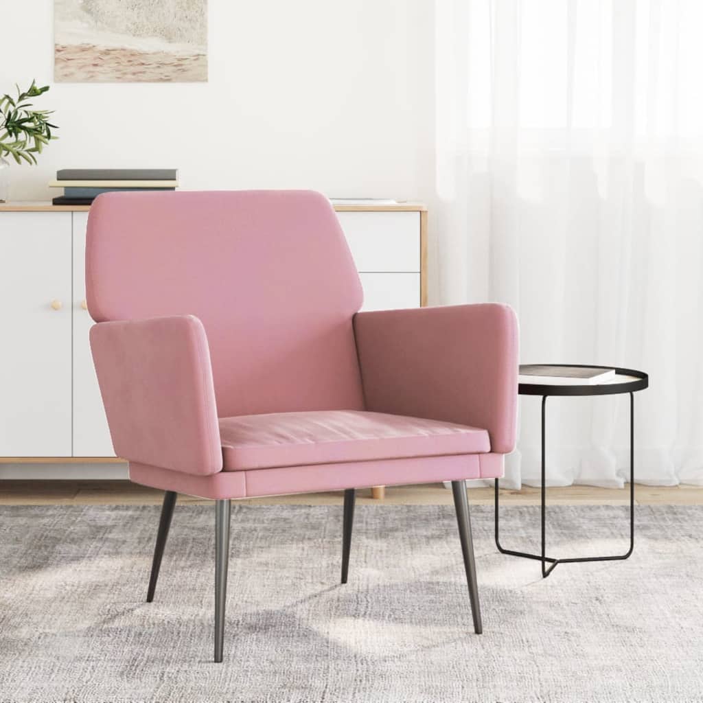 Poltrona Rosa 62x79x79 cm Velluto | homemem39