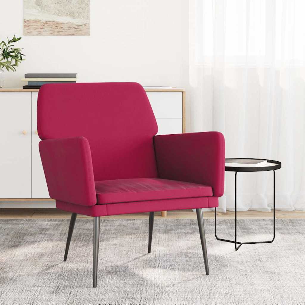 Poltrona Rosso Vino Velluto