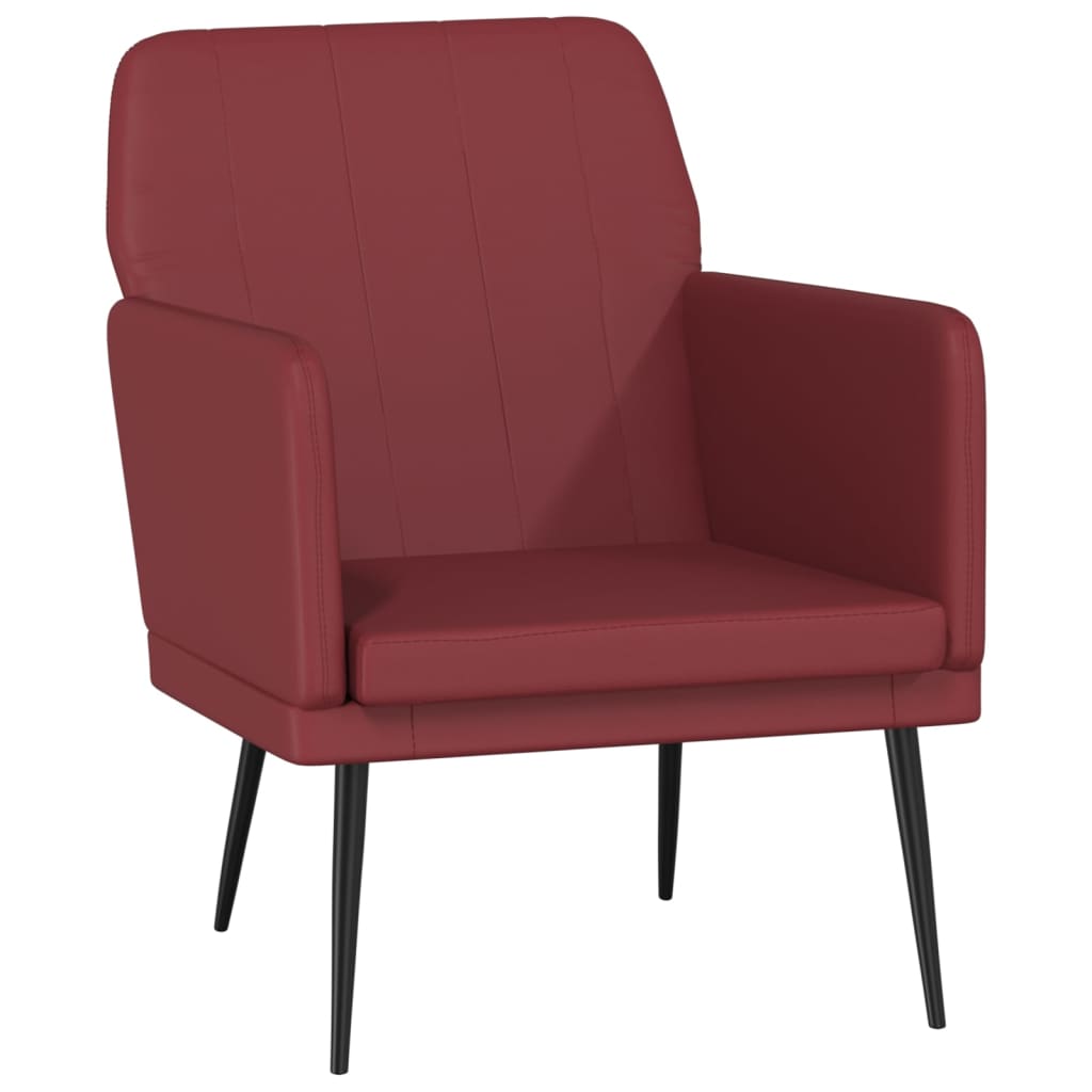 Poltrona Rosso Vino 61x78x80 cm Similpelle