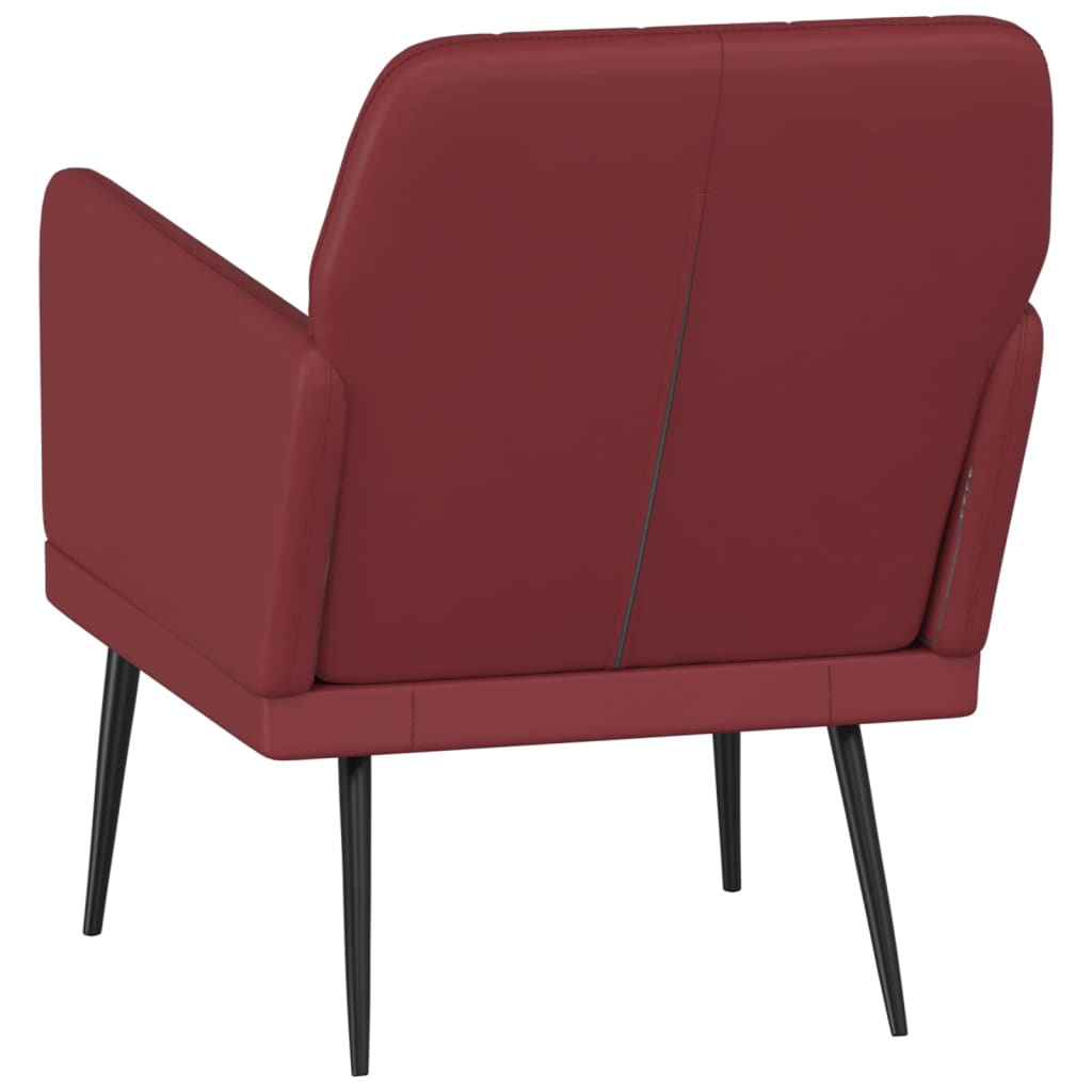 Poltrona Rosso Vino 61x78x80 cm Similpelle