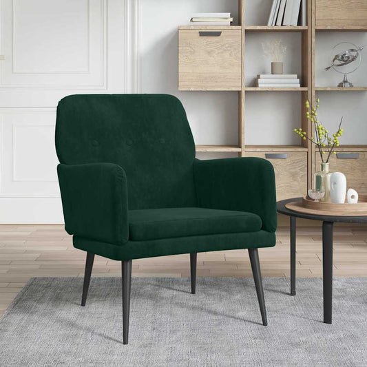 Poltrona Verde Scuro 62x79x79 cm Velluto | homemem39