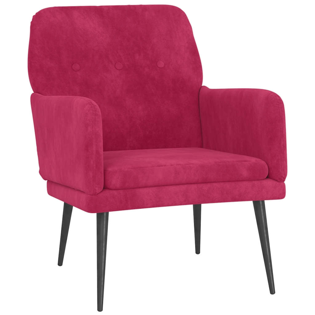 Poltrona Rosso Vino Velluto