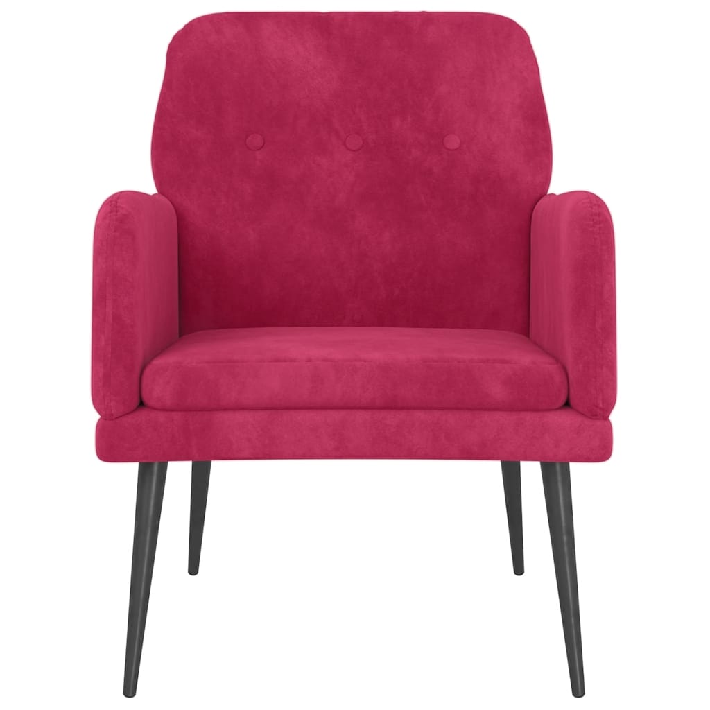 Poltrona Rosso Vino Velluto
