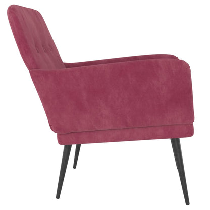 Poltrona Rosso Vino 62x79x79 cm Velluto - homemem39