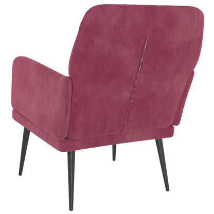 Poltrona Rosso Vino 62x79x79 cm Velluto - homemem39