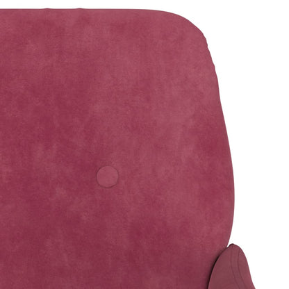 Poltrona Rosso Vino 62x79x79 cm Velluto - homemem39