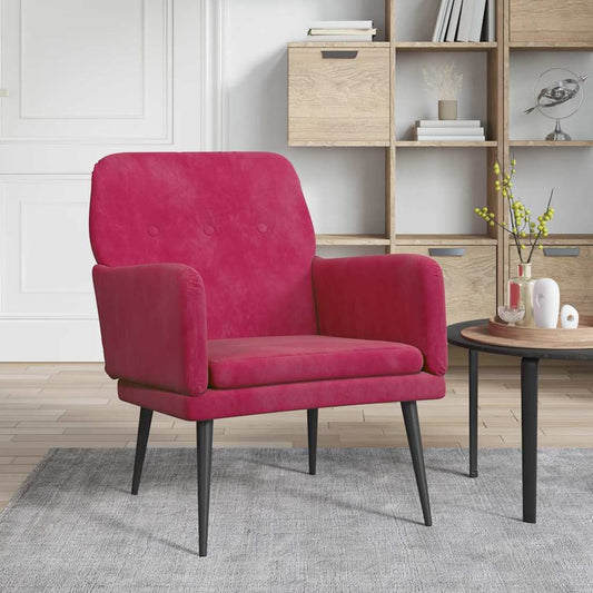 Poltrona Rosso Vino Velluto