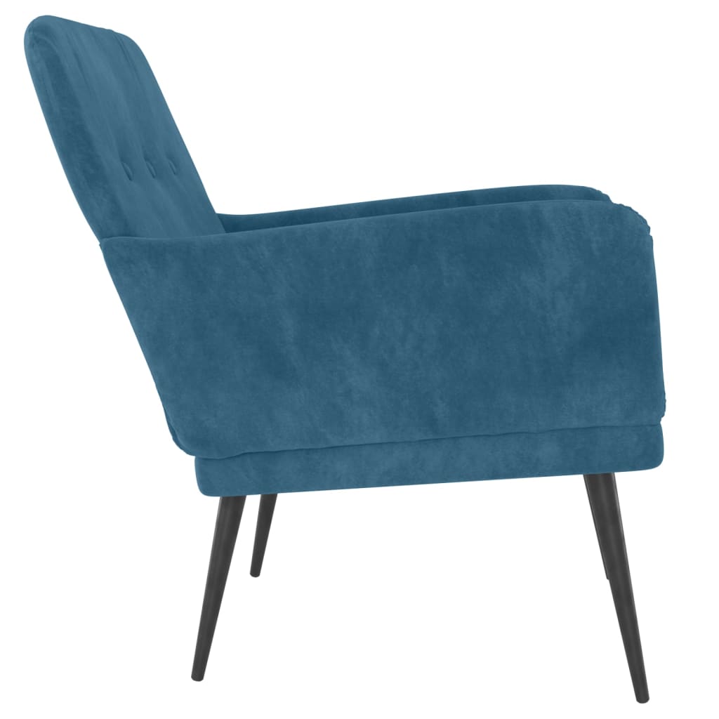 Poltrona Blu 62x79x79 cm Velluto - homemem39