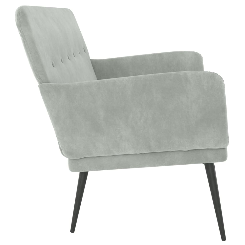 Panca Grigio Chiaro 108x79x79 cm in Velluto | homemem39
