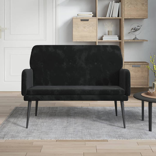 Panca Nera 108x79x79 cm in Velluto - homemem39