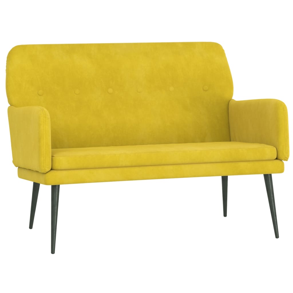 Panca Gialla 108x79x79 cm in Velluto - homemem39