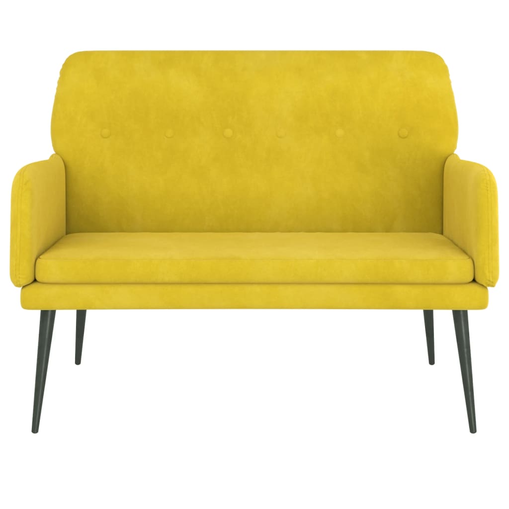 Panca Gialla 108x79x79 cm in Velluto - homemem39