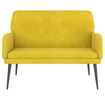 Panca Gialla 108x79x79 cm in Velluto - homemem39