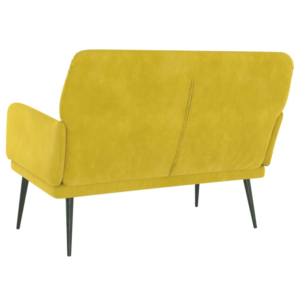 Panca Gialla 108x79x79 cm in Velluto - homemem39