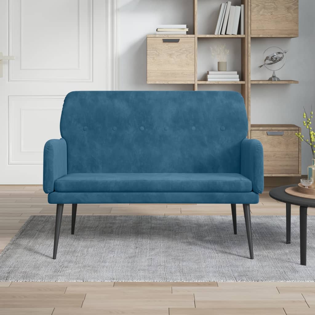 Panca Blu 108x79x79 cm in Velluto - homemem39