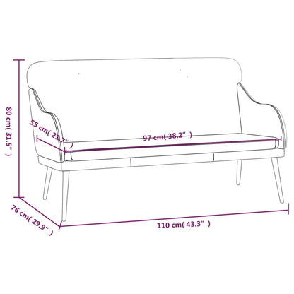 Panca Nera 110x76x80 cm in Similpelle - homemem39
