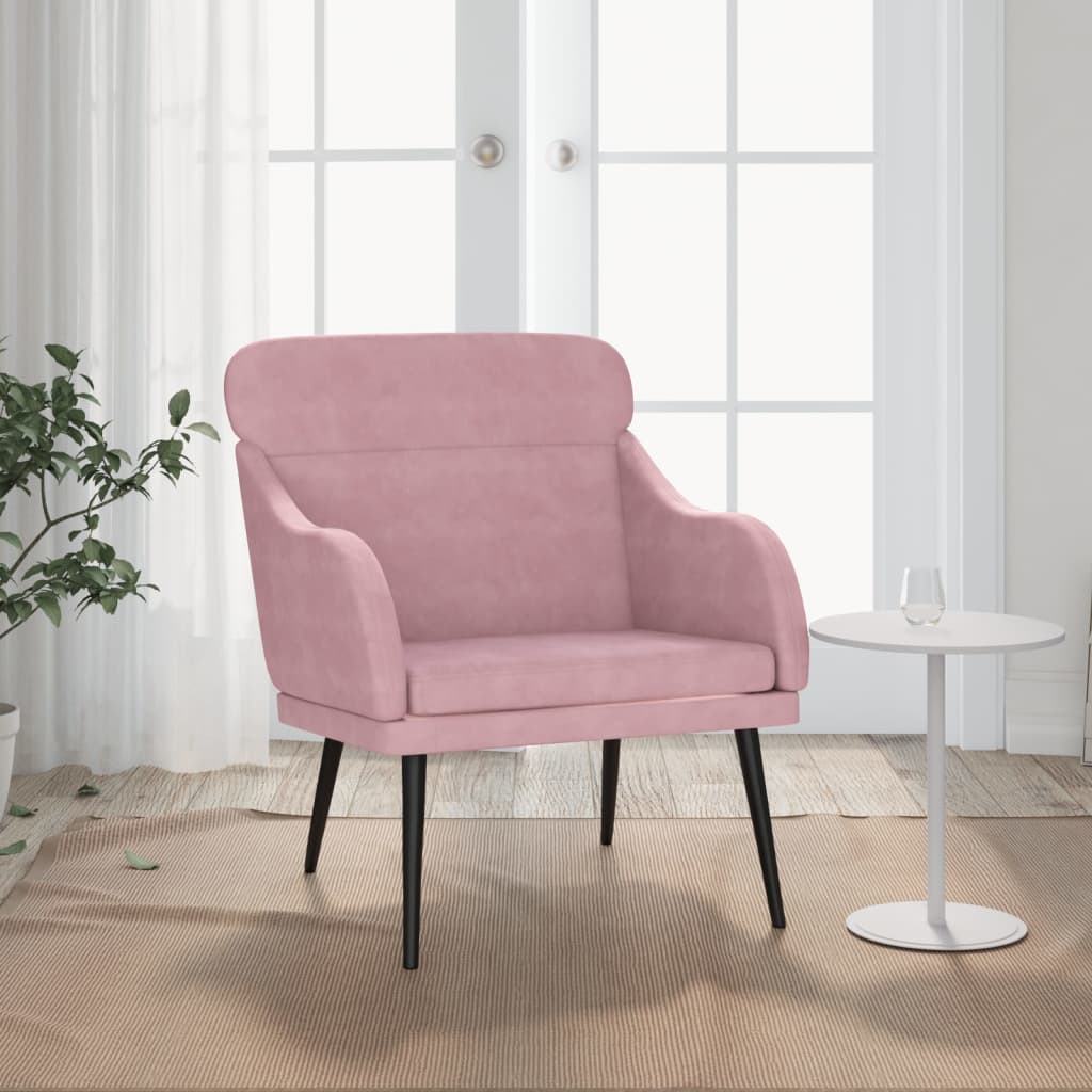 Poltrona Rosa 63x76x80 cm Velluto - homemem39
