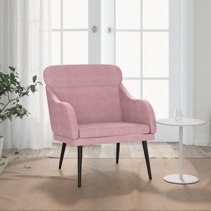 Poltrona Rosa 63x76x80 cm Velluto - homemem39