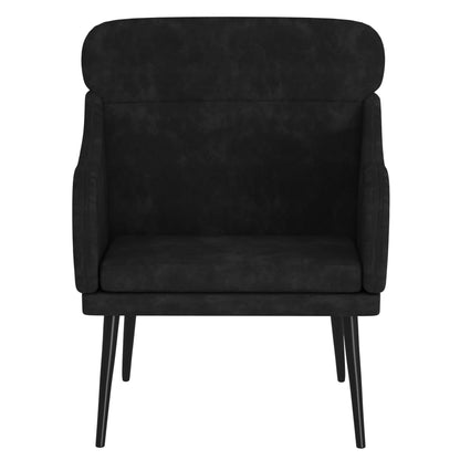 Poltrona Nera 63x76x80 cm Velluto | homemem39