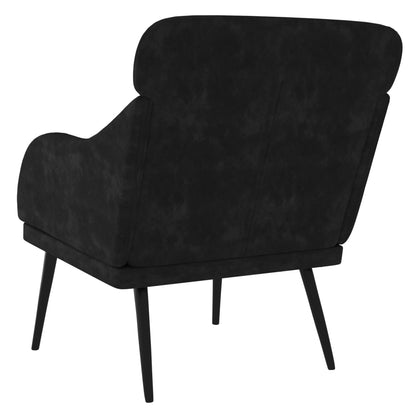 Poltrona Nera 63x76x80 cm Velluto | homemem39