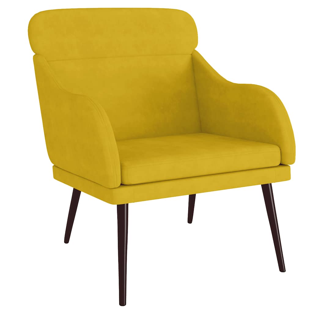 Poltrona Gialla 63x76x80 cm Velluto | homemem39