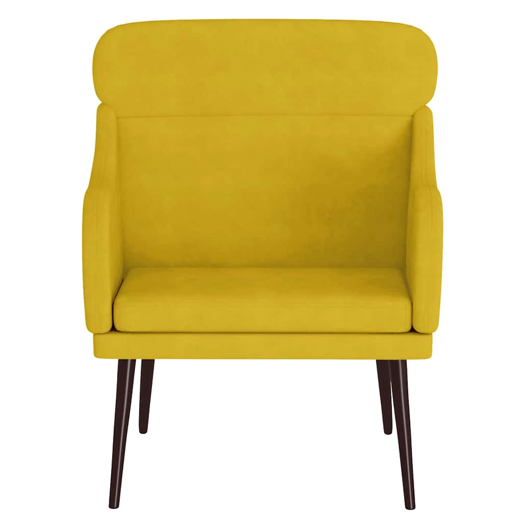 Poltrona Gialla 63x76x80 cm Velluto | homemem39