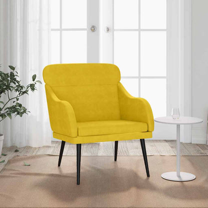 Poltrona Gialla 63x76x80 cm Velluto | homemem39