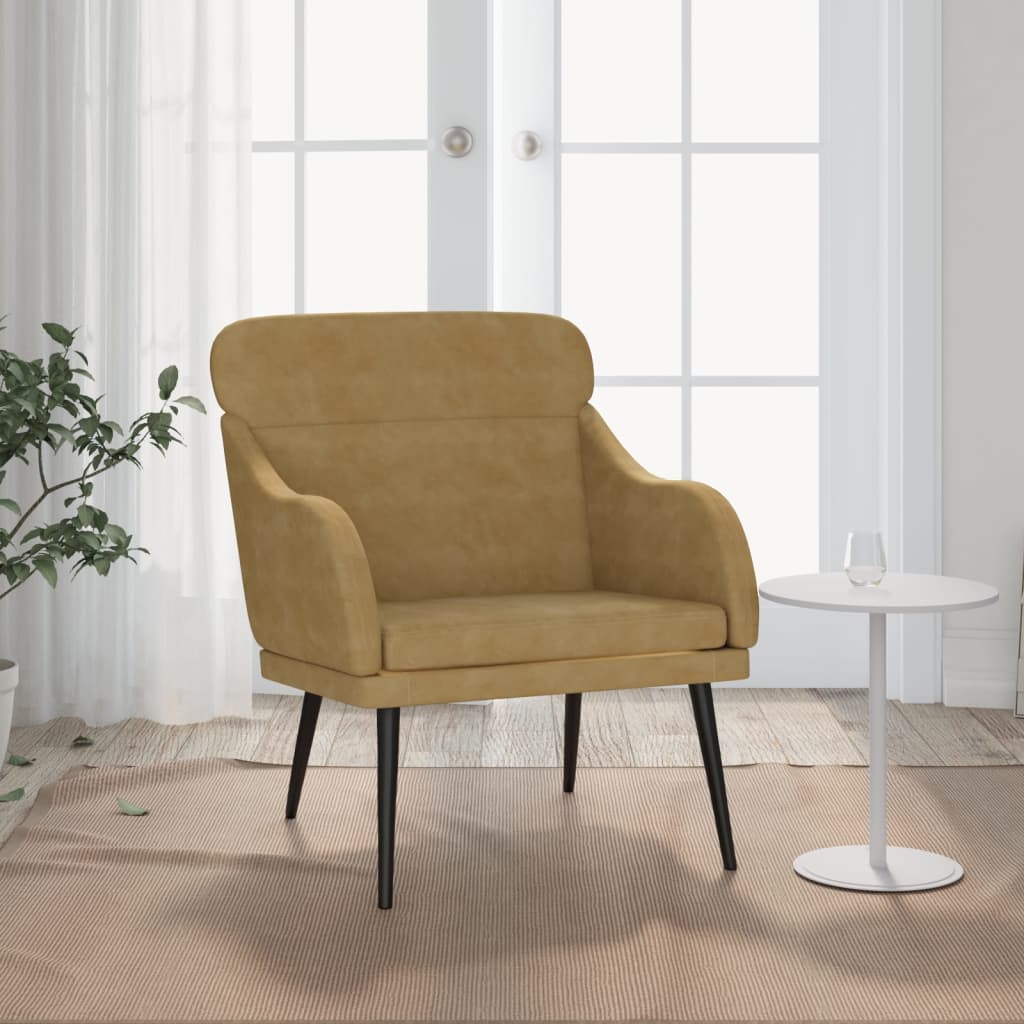 Poltrona Marrone 63x76x80 cm Velluto | homemem39