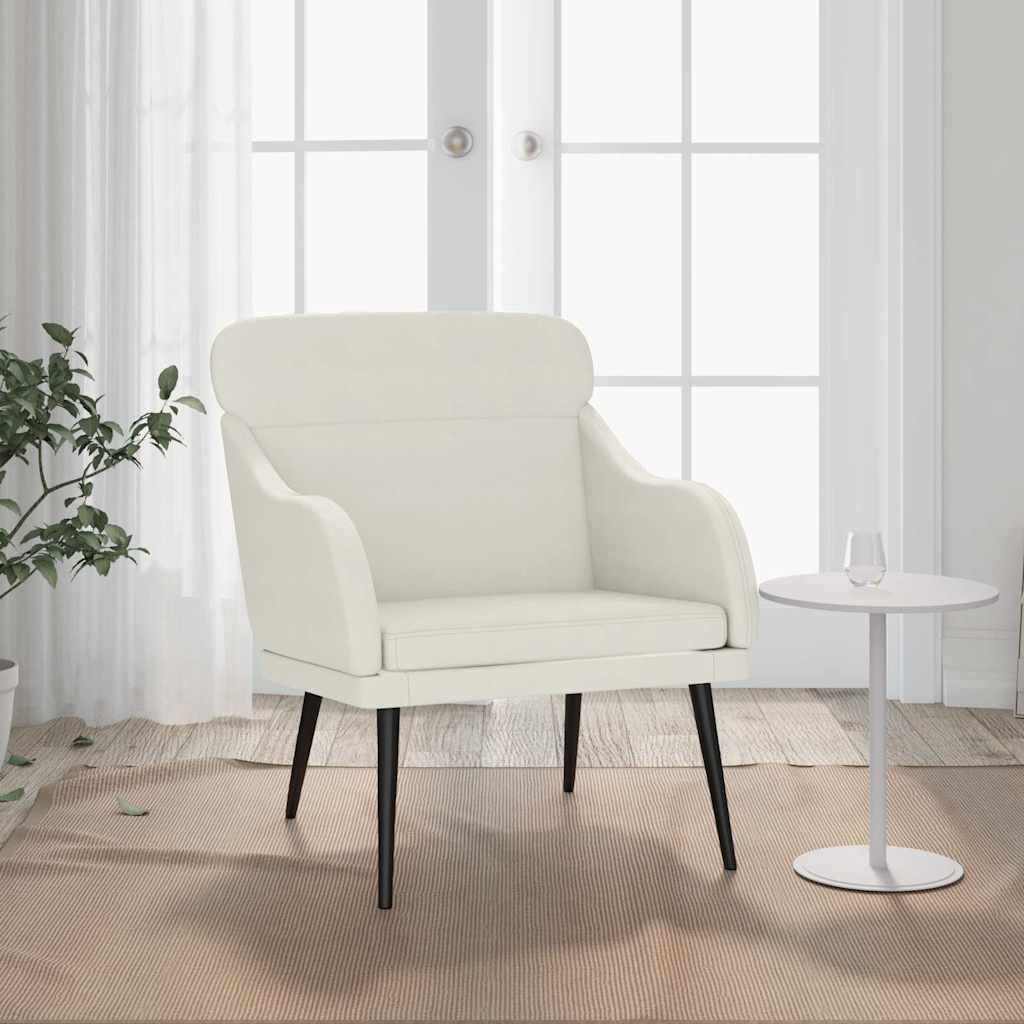 Poltrona Crema 63x76x80 cm Velluto | homemem39