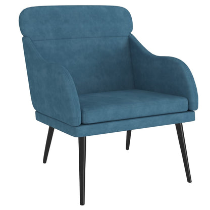 Poltrona Blu 63x76x80 cm Velluto | homemem39