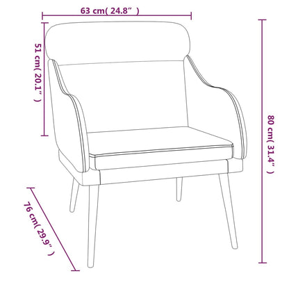 Poltrona Blu 63x76x80 cm Velluto | homemem39