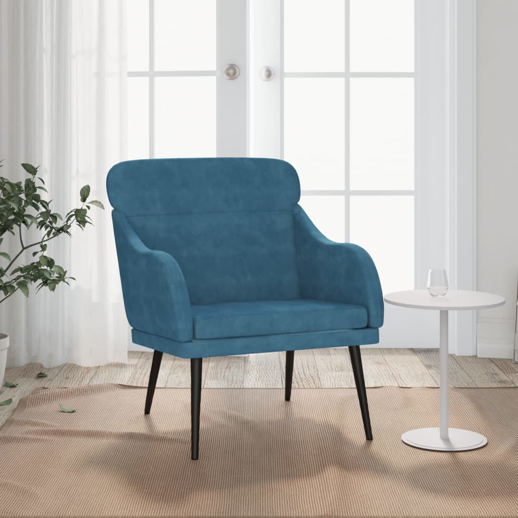 Poltrona Blu 63x76x80 cm Velluto | homemem39