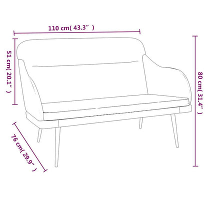 Panca Gialla 110x76x80 cm in Velluto