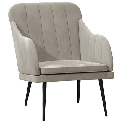 Poltrona Grigio Chiaro 63x76x80 cm Velluto | homemem39