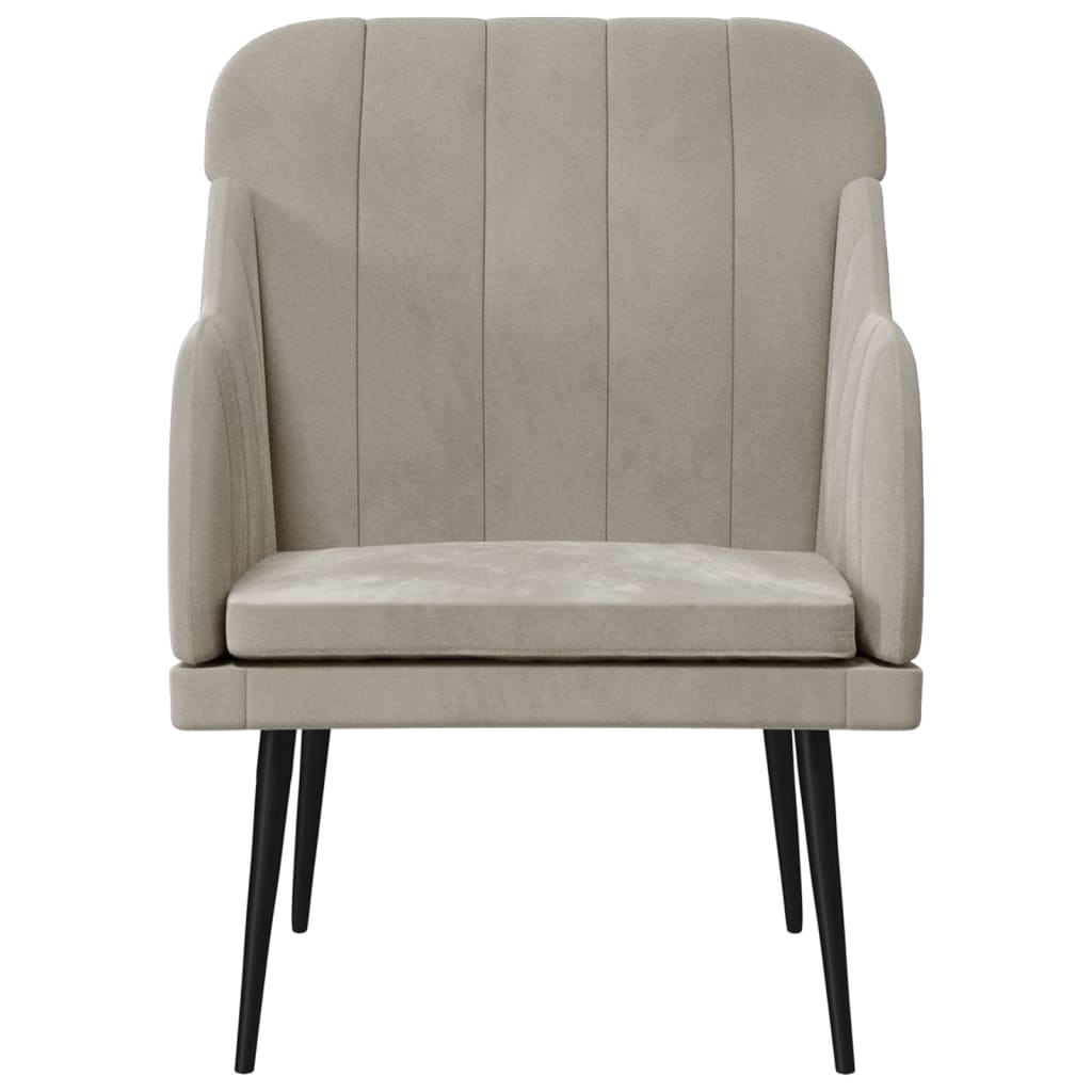 Poltrona Grigio Chiaro 63x76x80 cm Velluto | homemem39