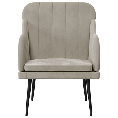 Poltrona Grigio Chiaro 63x76x80 cm Velluto | homemem39