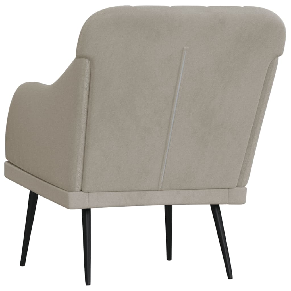 Poltrona Grigio Chiaro 63x76x80 cm Velluto | homemem39