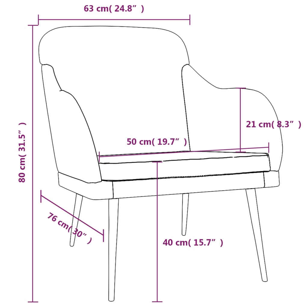Poltrona Rosa 63x76x80 cm Velluto | homemem39