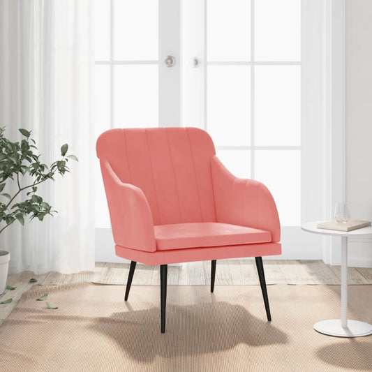 Poltrona Rosa 63x76x80 cm Velluto | homemem39